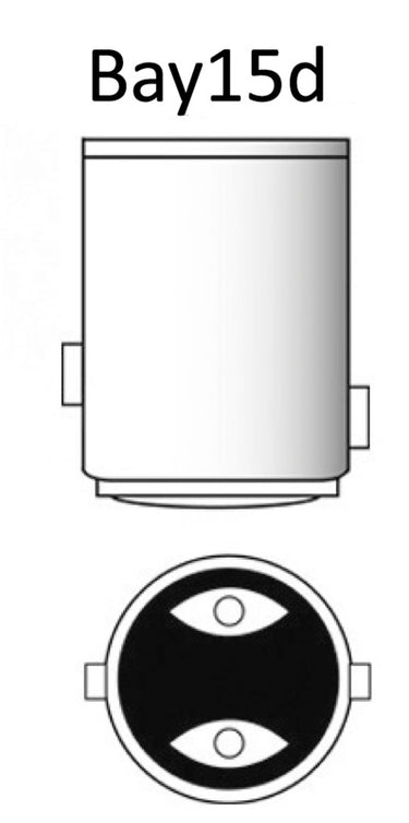 BAY15D LED bulb, offset pins for navigation lights