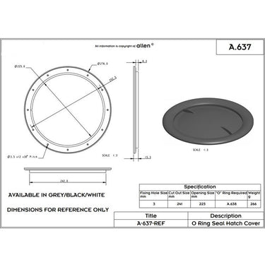 Allen White Inspection Hatch without Seal AL-0637