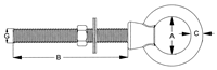 Proboat Stainless Steel Commercial Eye Bolt