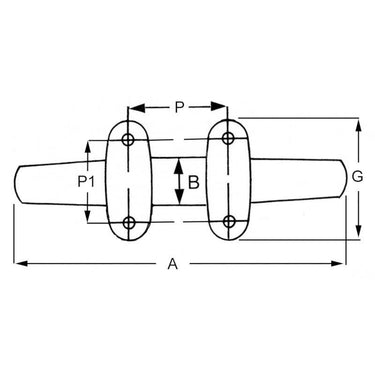Proboat Stainless Steel Cleat - 4 Hole Low Flat - Viking Marine