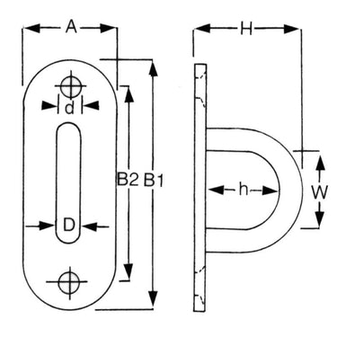 Proboat Stainless Steel Long Eye Plate - Viking Marine