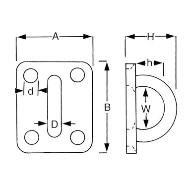 Proboat Stainless Steel Square Eye Plates