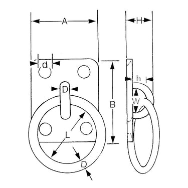 Proboat Stainless Steel Square Ring Plate