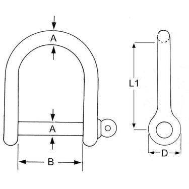 Proboat Stainless Steel Wide Jaw Shackle - Viking Marine
