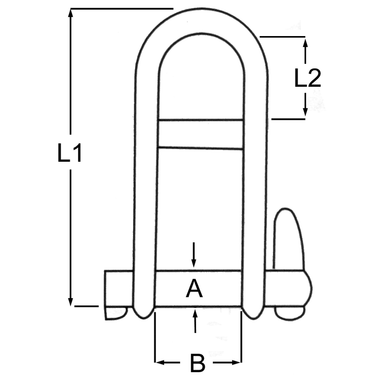 Stainless Steel Key Pin Shackle with Bar - Viking Marine