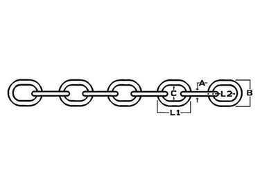 Galvanised Calibrated Chain (price per meter) Collection Only - Viking Marine