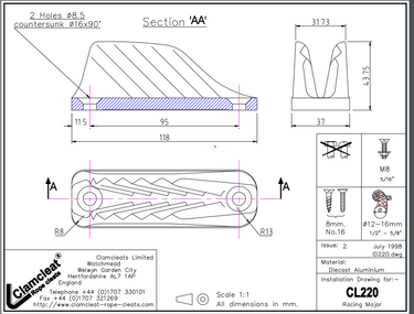 Clamcleat CL220 Racing Major - Viking Marine